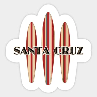 Surf City Santa Cruz California Logo Pack Sticker 3 Surfboards Sticker